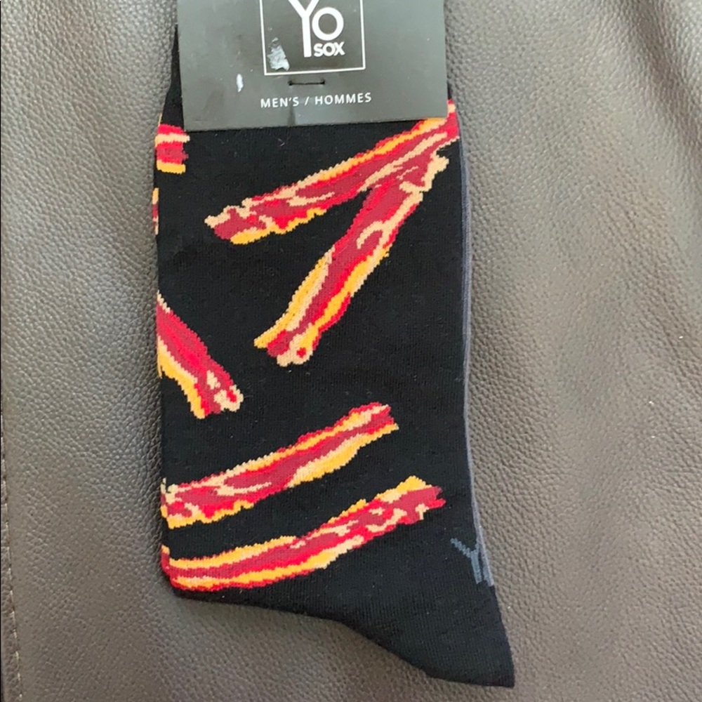 Yo Sox Bacon Strips Socks Men size 7-12